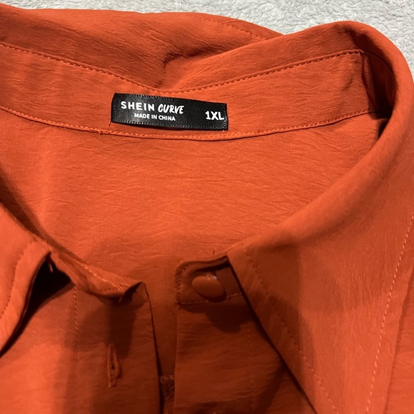 Rust Orange Button-Up Shirt - Picture 4 of 4